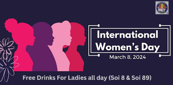 Free drinks for all ladies at Buddy's Bar & Grill Bangkok on International Women's Day