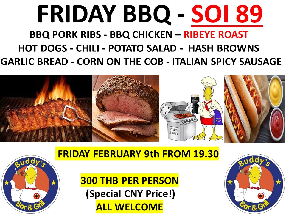 Great BBQ's at Buddy's Bar & Grill Bangkok