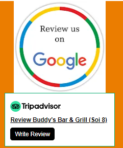 Please review Buddy's Bar & Grill Bangkok on either Google or TripAdvisor