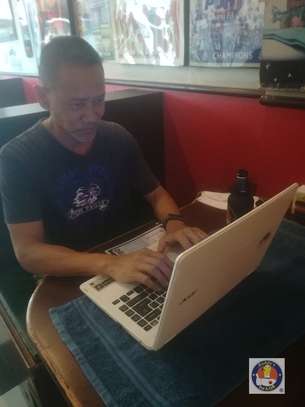 Work At Home Day in Buddy's Bar & Grill Bangkok