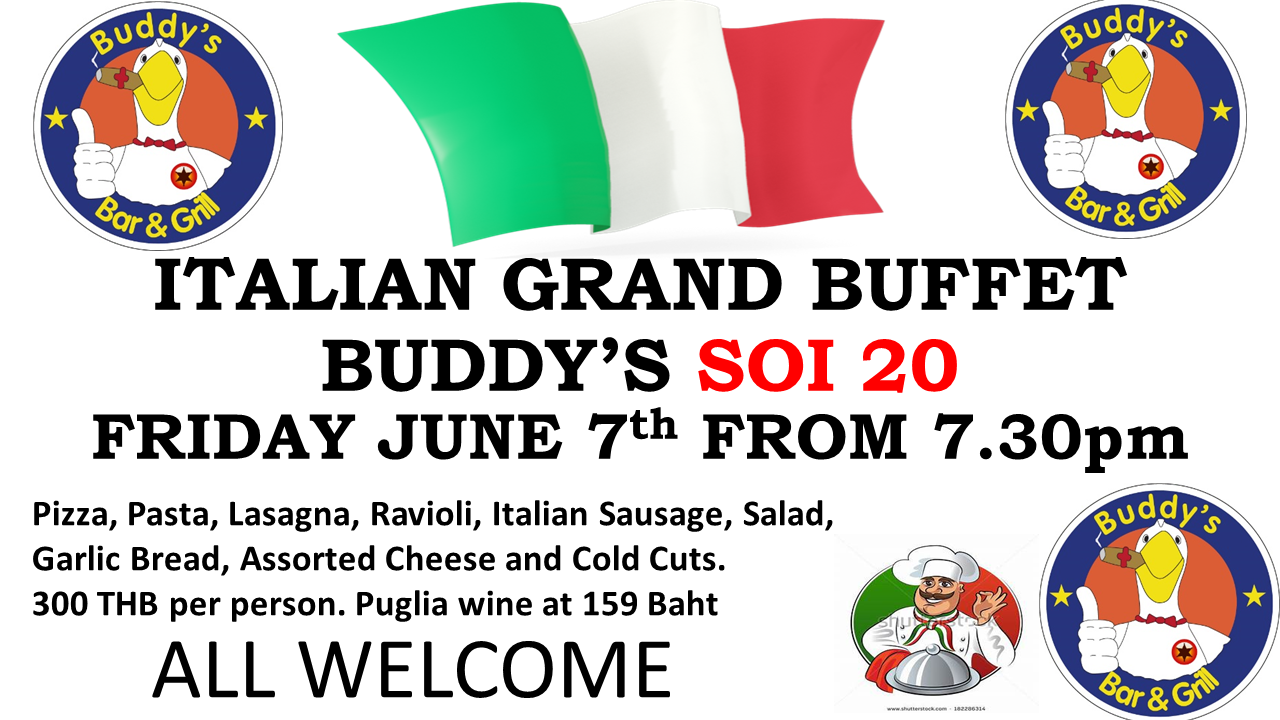 12/4 – Grilled Cheese Sandwich Day – 50% discount 100 THB – all Buddy's Bars Bangkok
