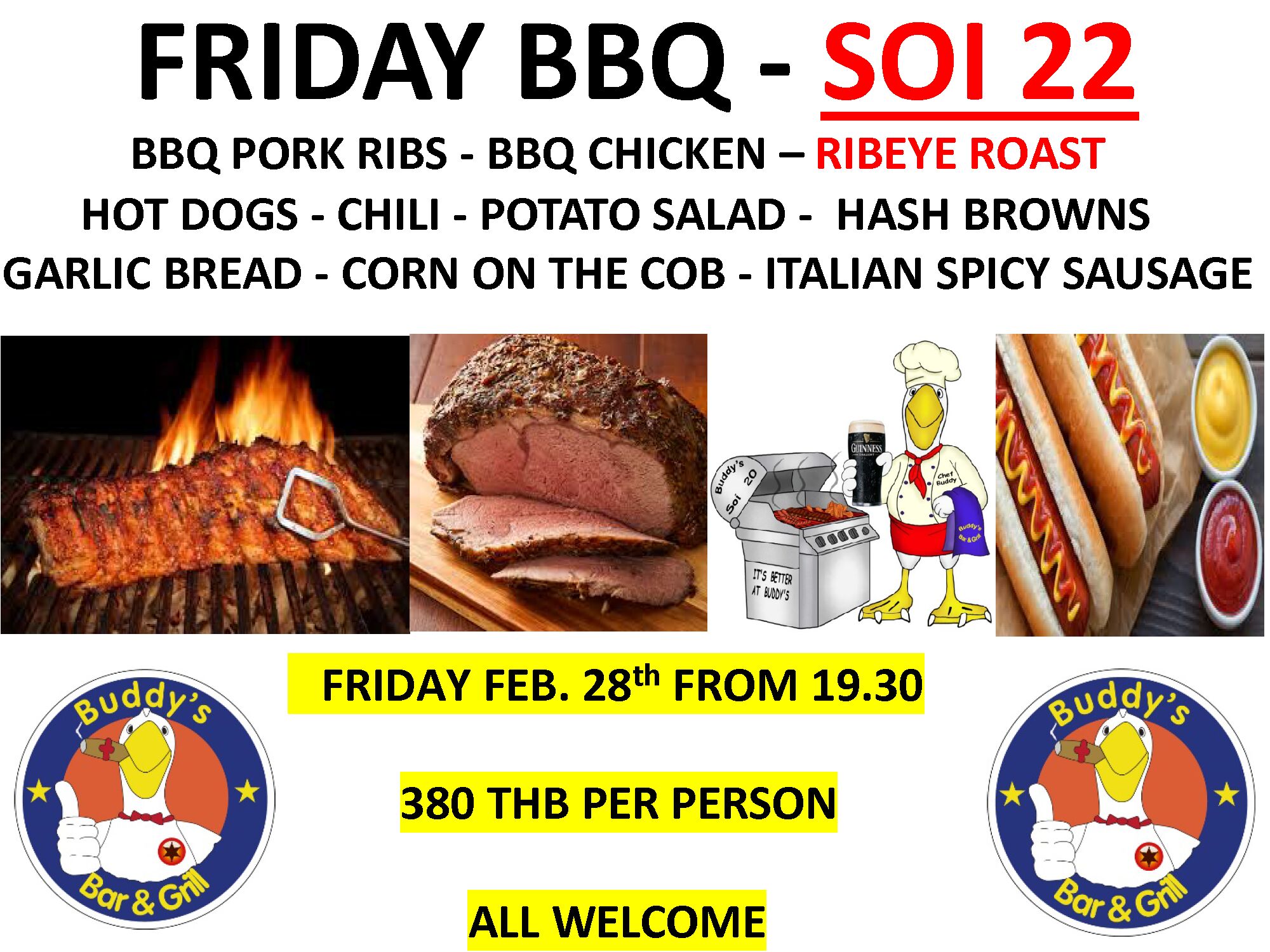 Buddy's Bar & Grill Bangkok - January 31, 2025 (Friday) – End of Month BBQ 🍖🔥