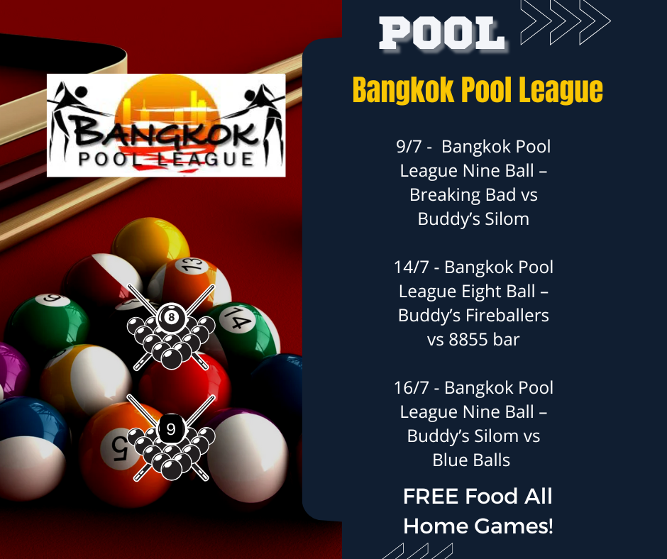 Play 8- and 9-ball pool at Buddy's Bar & Grill Bangkok - for FREE