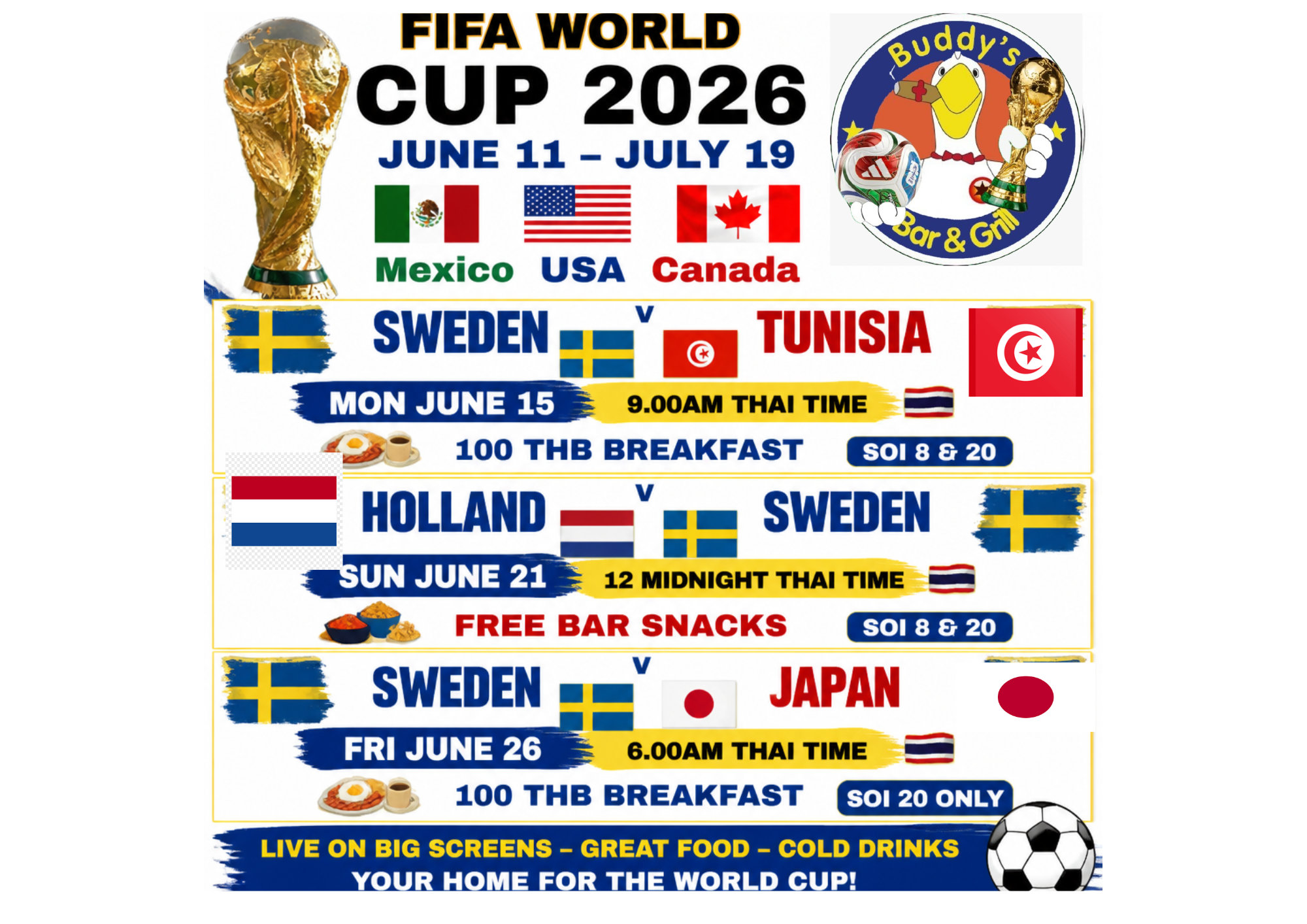 ⚽ 2026 FIFA WORLD CUP ⚽ The biggest sporting event on the planet runs from June 11 to July 19 