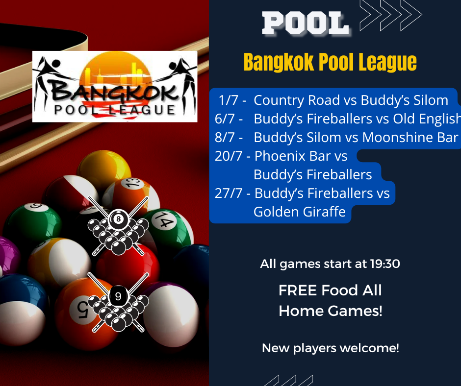 Play pool for FREE at Buddy's Bar & Grill Bangkok