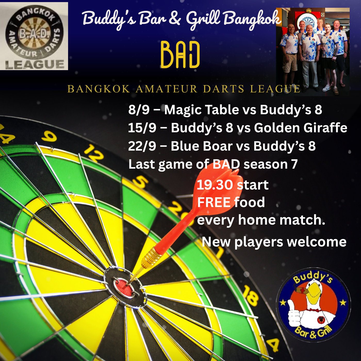 Bangkok Amateur Darts (BAD) League. Season 7