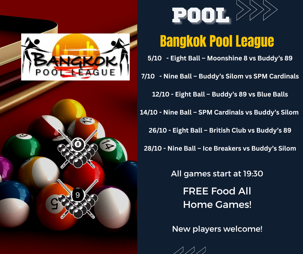 Play pool for FREE at Buddy's Bar & Grill Bangkok